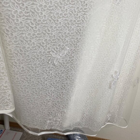 Elegant Lace Wedding Dress Size S ? Beige Sheer Embroidered 3/4 Sleeves & Illusi - Picture 5 of 16